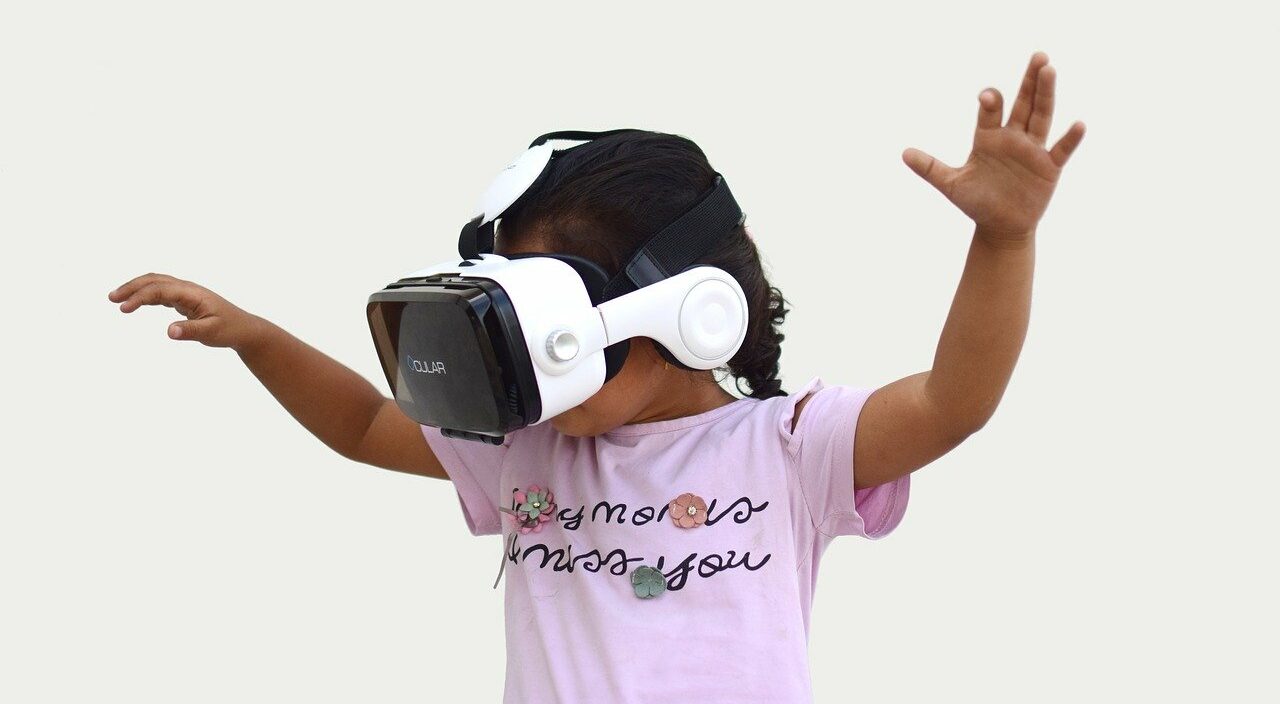 Girl with VR headset